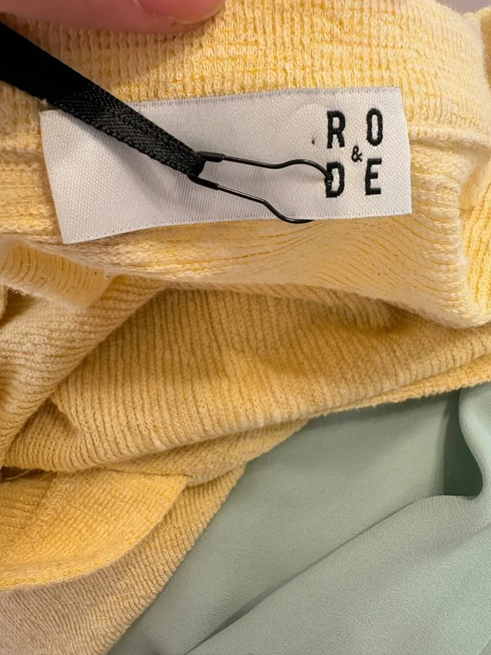 Ro&De Yellow V-Neck Terry Knit Sweater Top Eyelet Ruffle Hem NWT Medium